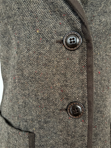 YAKASI KÜRKLÜ KAHVERENGİ BLAZER CEKET