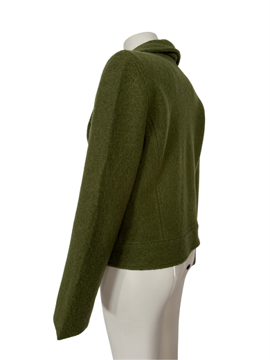 YEŞİL YÜN KARIŞIMLI CEKET