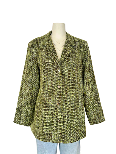YEŞİL TONLU TÜVİT BLAZER CEKET