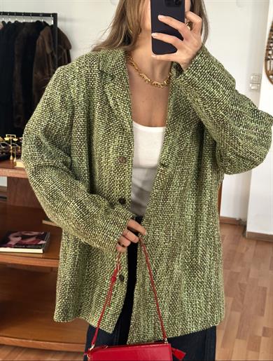 YEŞİL TONLU TÜVİT BLAZER CEKET
