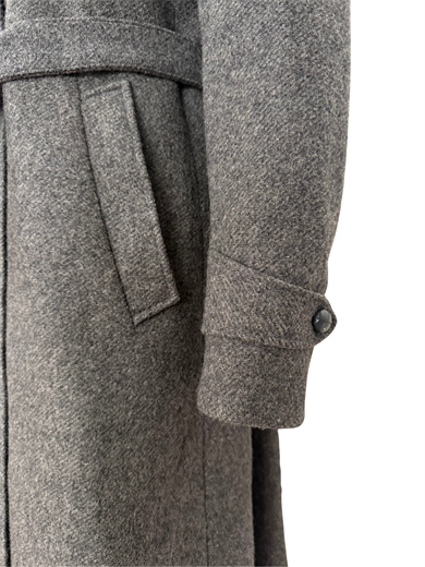 YÜN KARIŞIMLI GRİ PALTO