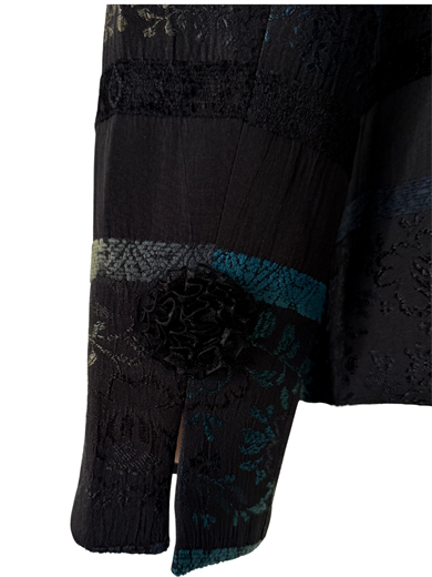 YÜN KARIŞIMLI SİYAH-YEŞİL-LACİVERT BLAZER CEKET