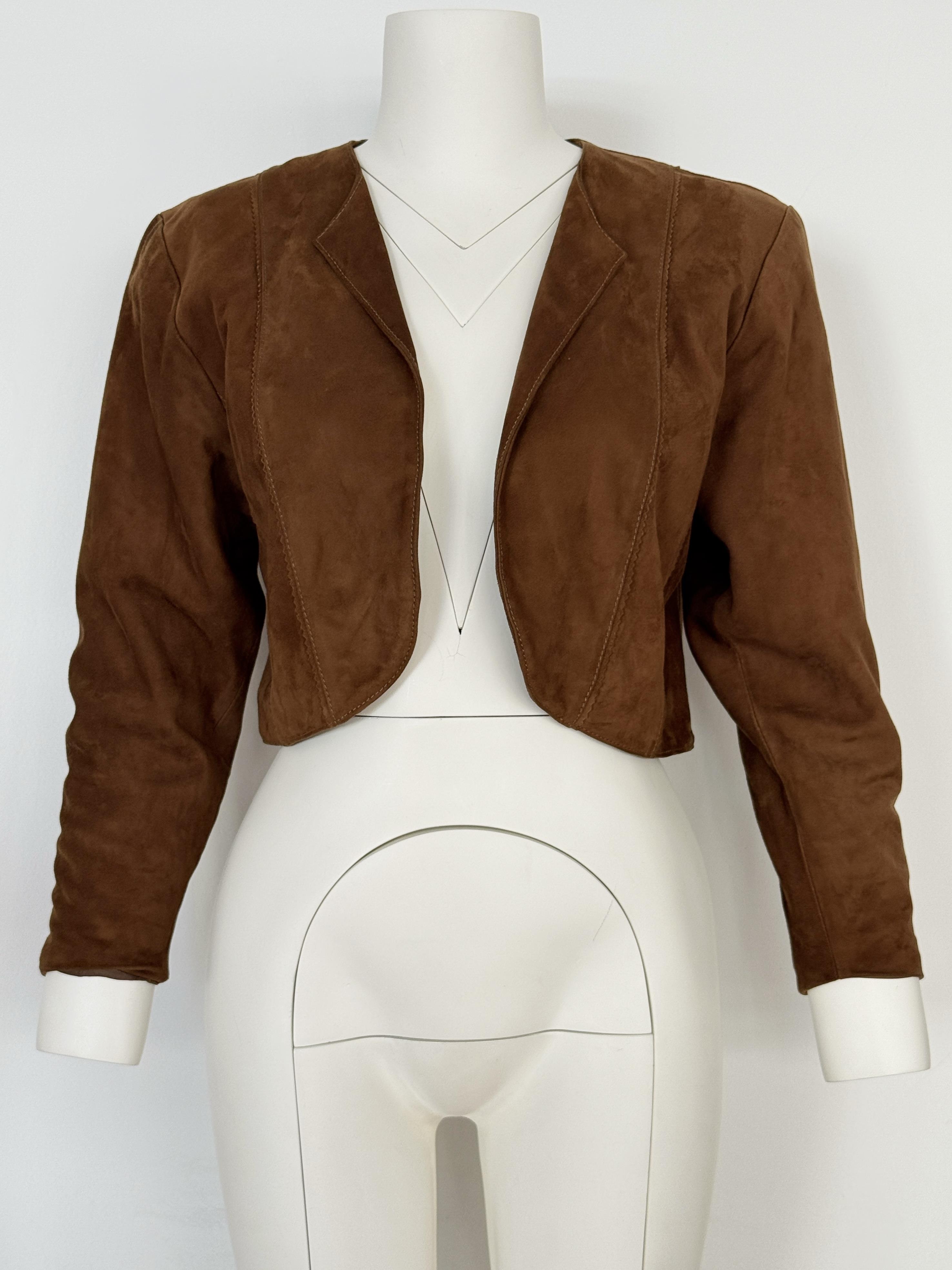 %100 DERİ TABA CROP CEKET