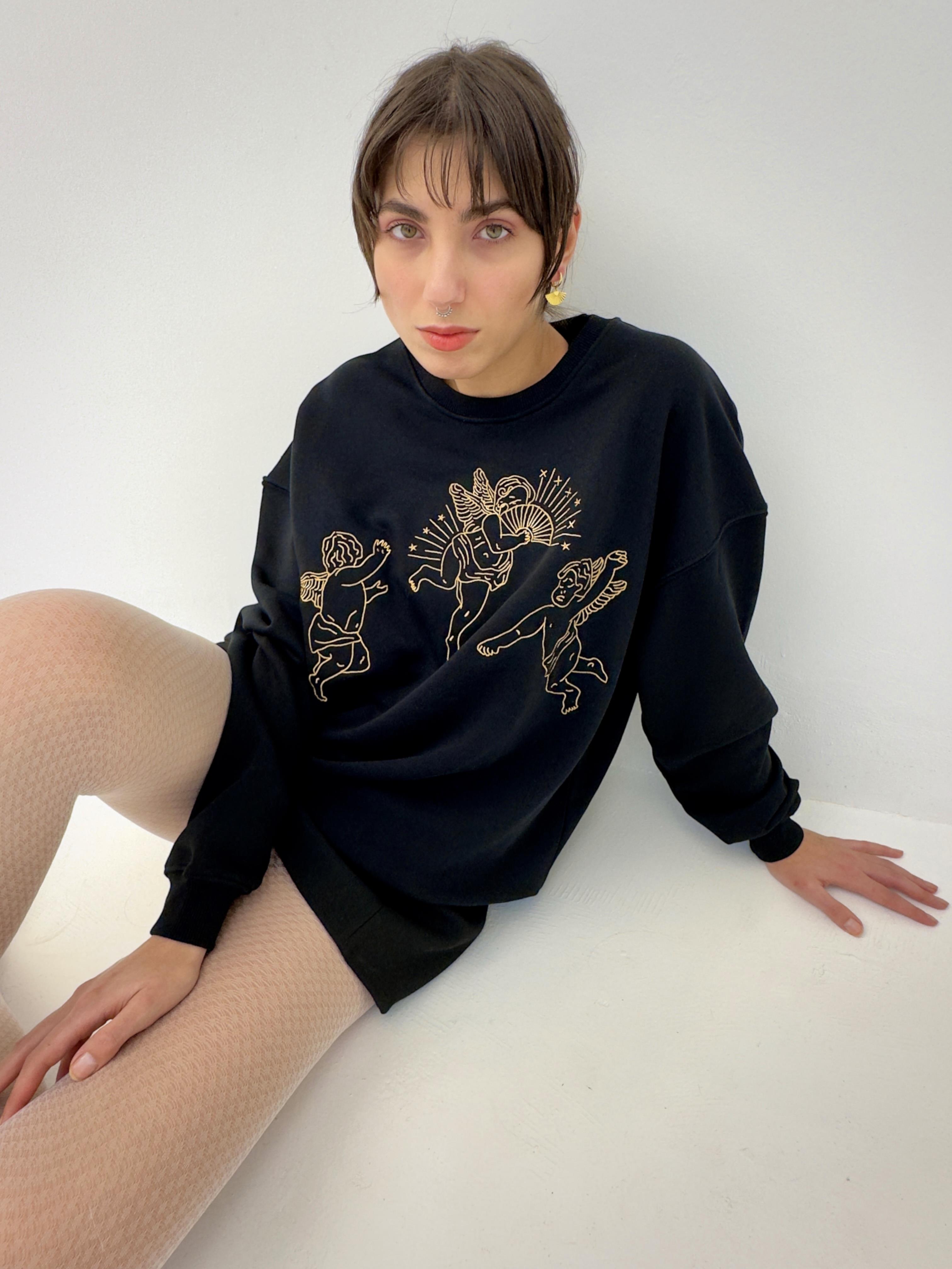 Angels-Embroidery Sweatshirt