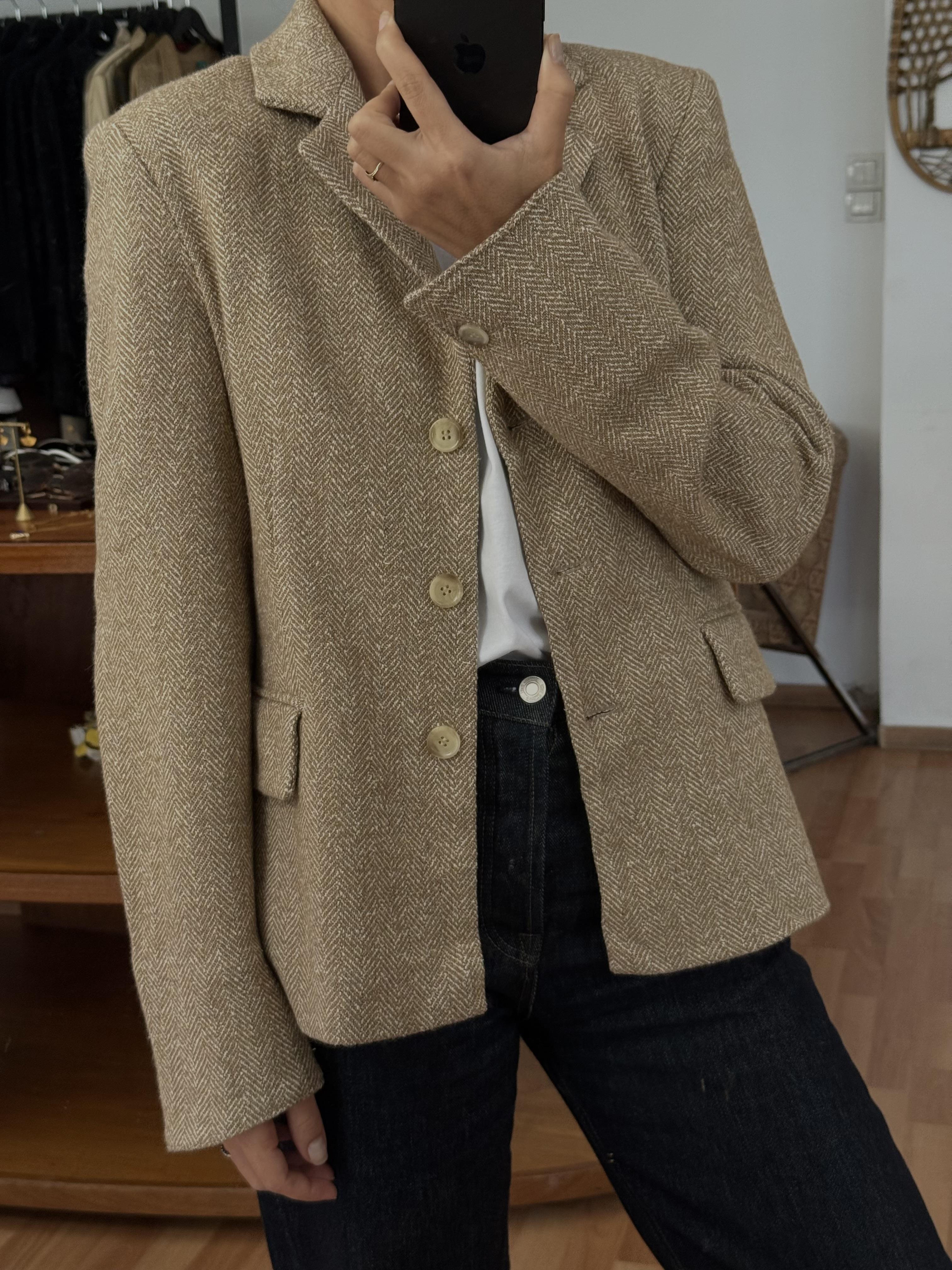 CAMEL YÜN KARIŞIMLI BLAZER CEKET