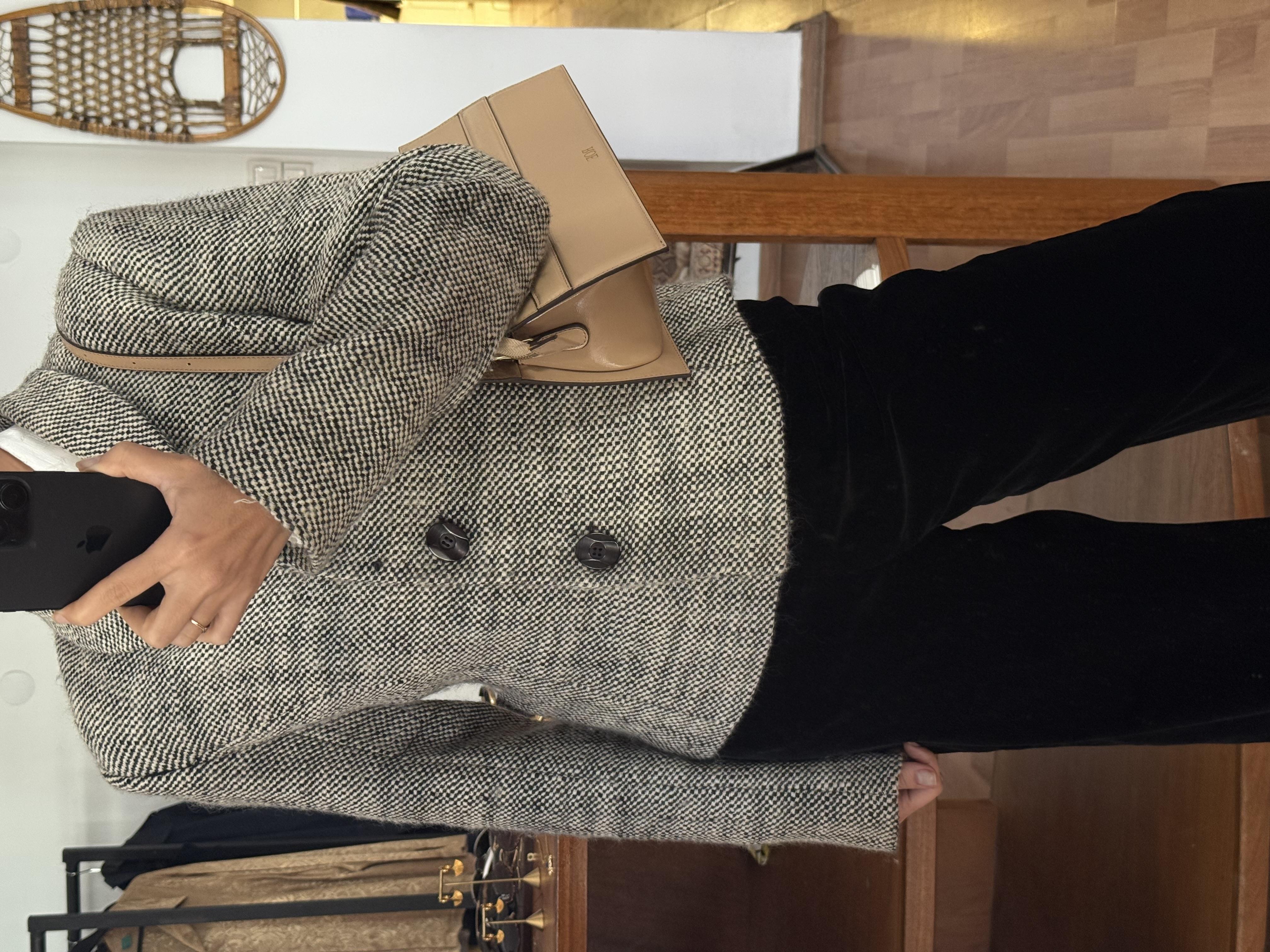 SİYAH-KREM TÜVİT BLAZER CEKET