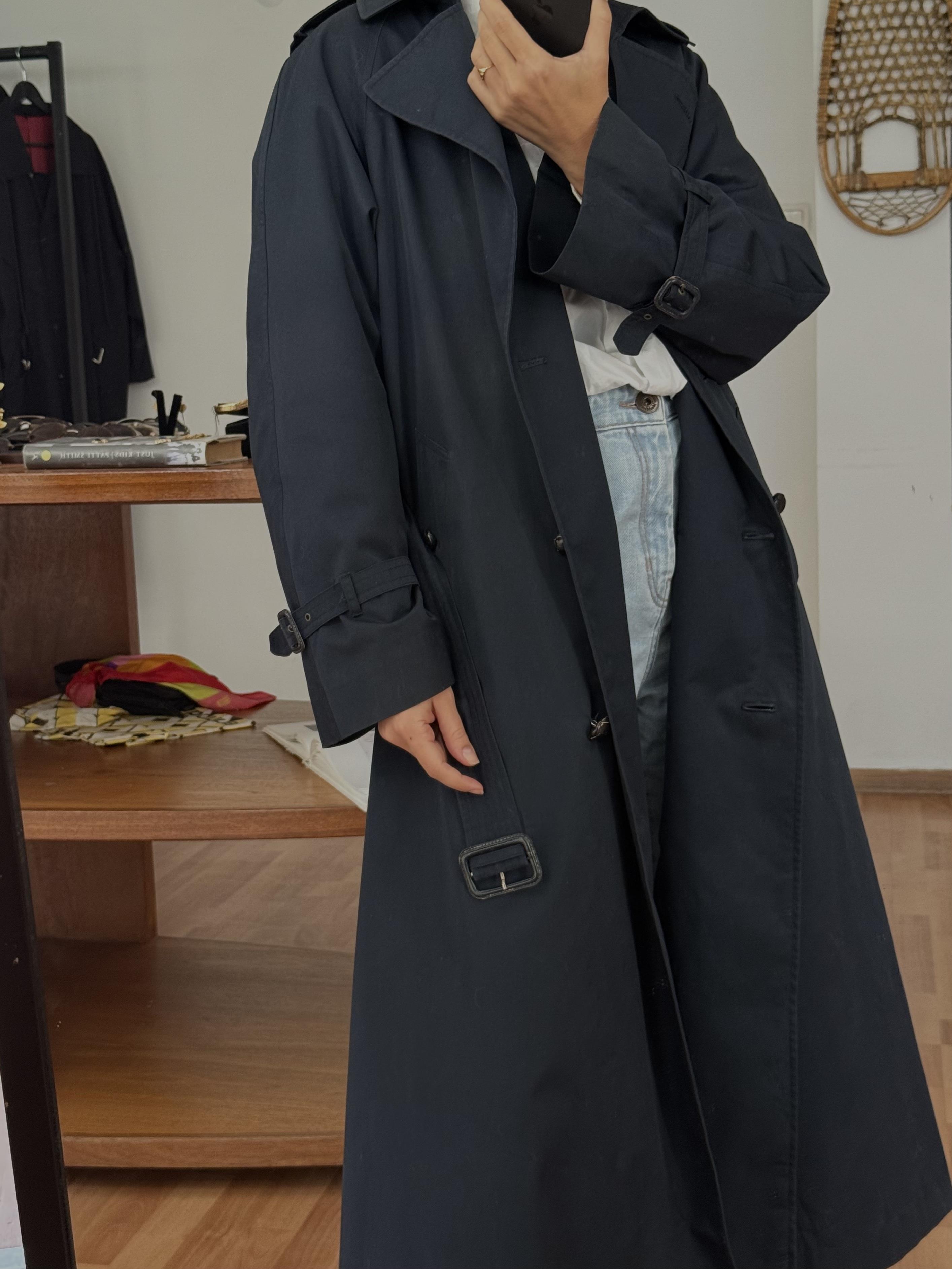 DOUBLE WEAR ÇİFT ASTARLI LACİVERT TRENÇKOT