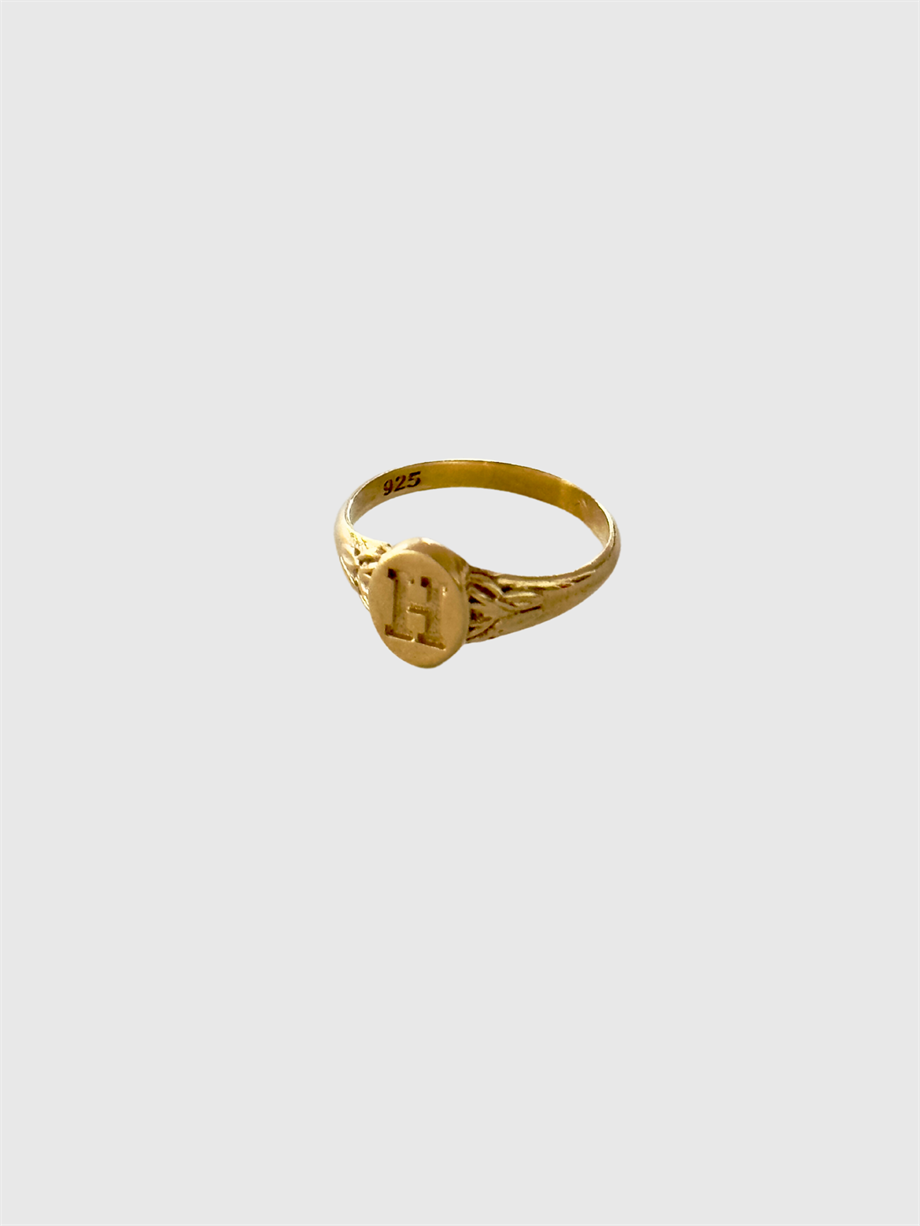 H Harf Signet Yüzük (925 Silver)