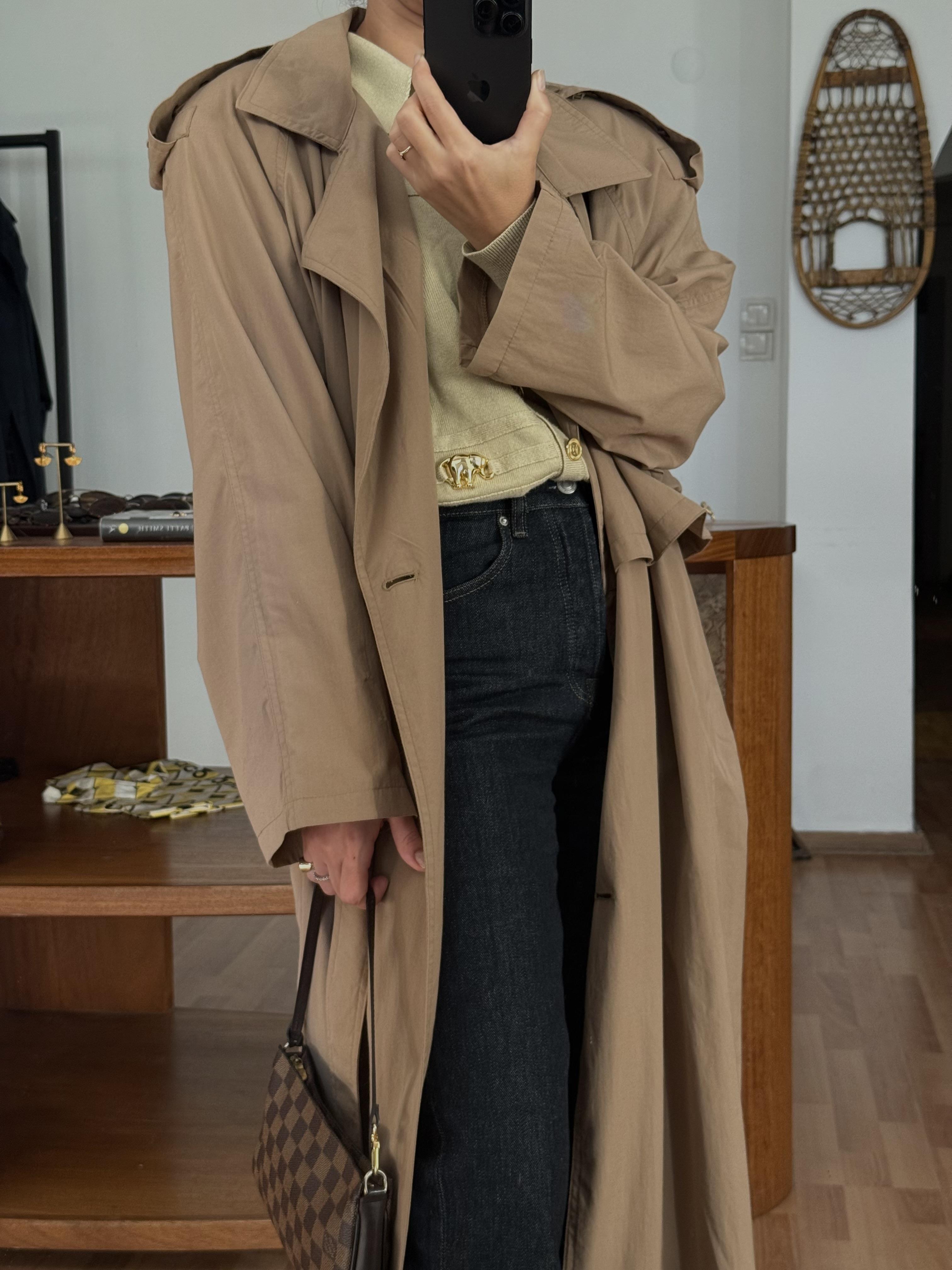 KAHVERENGİ OVERSIZE TRENÇKOT