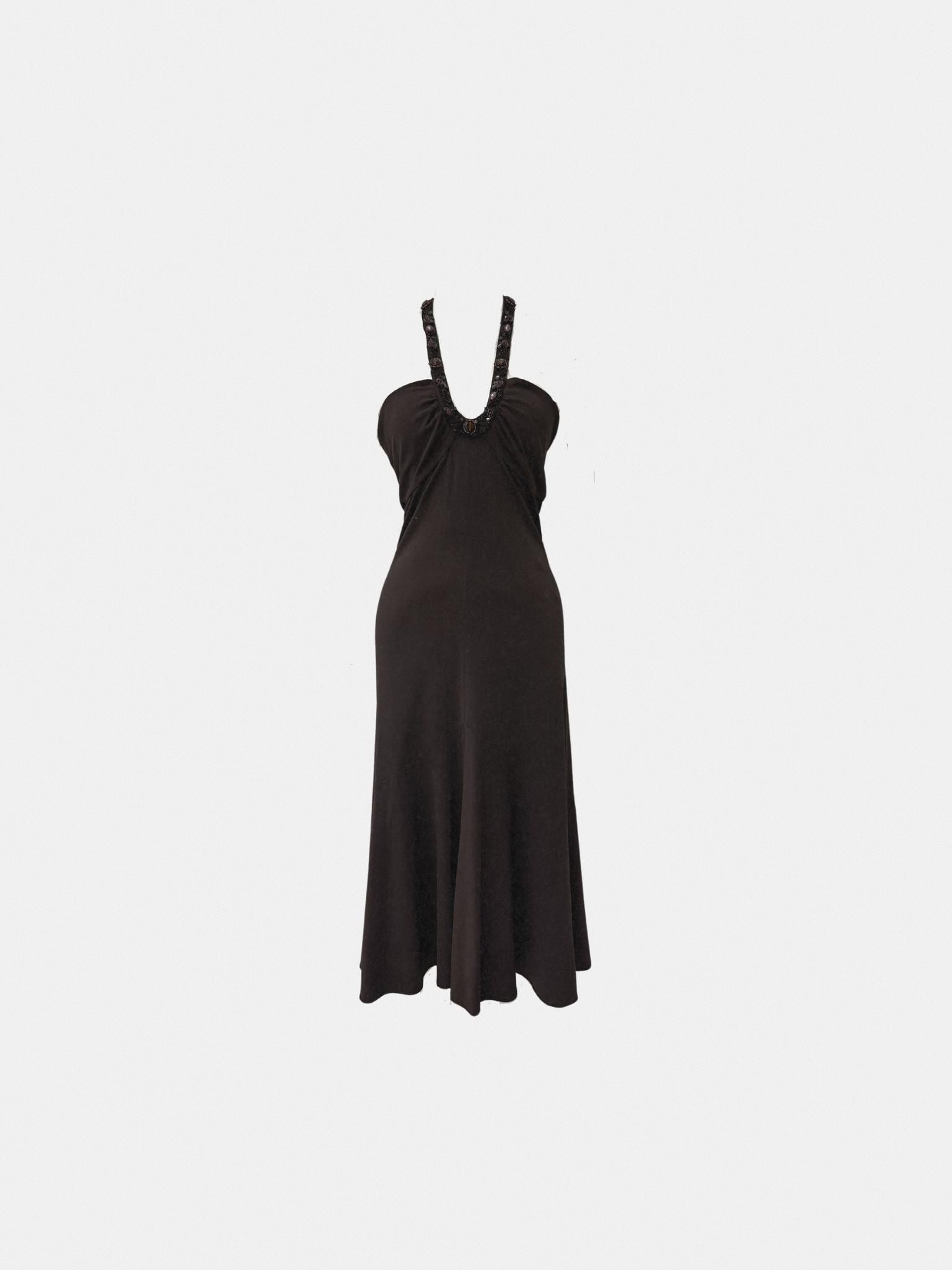 MaxMara Kahverengi Vintage Elbise