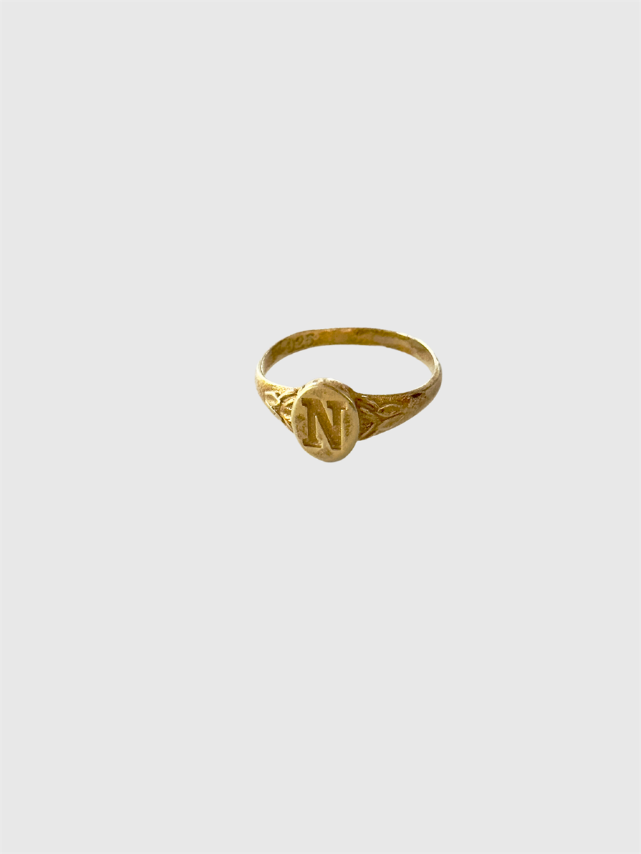 N Harf Signet Yüzük (925 Silver)