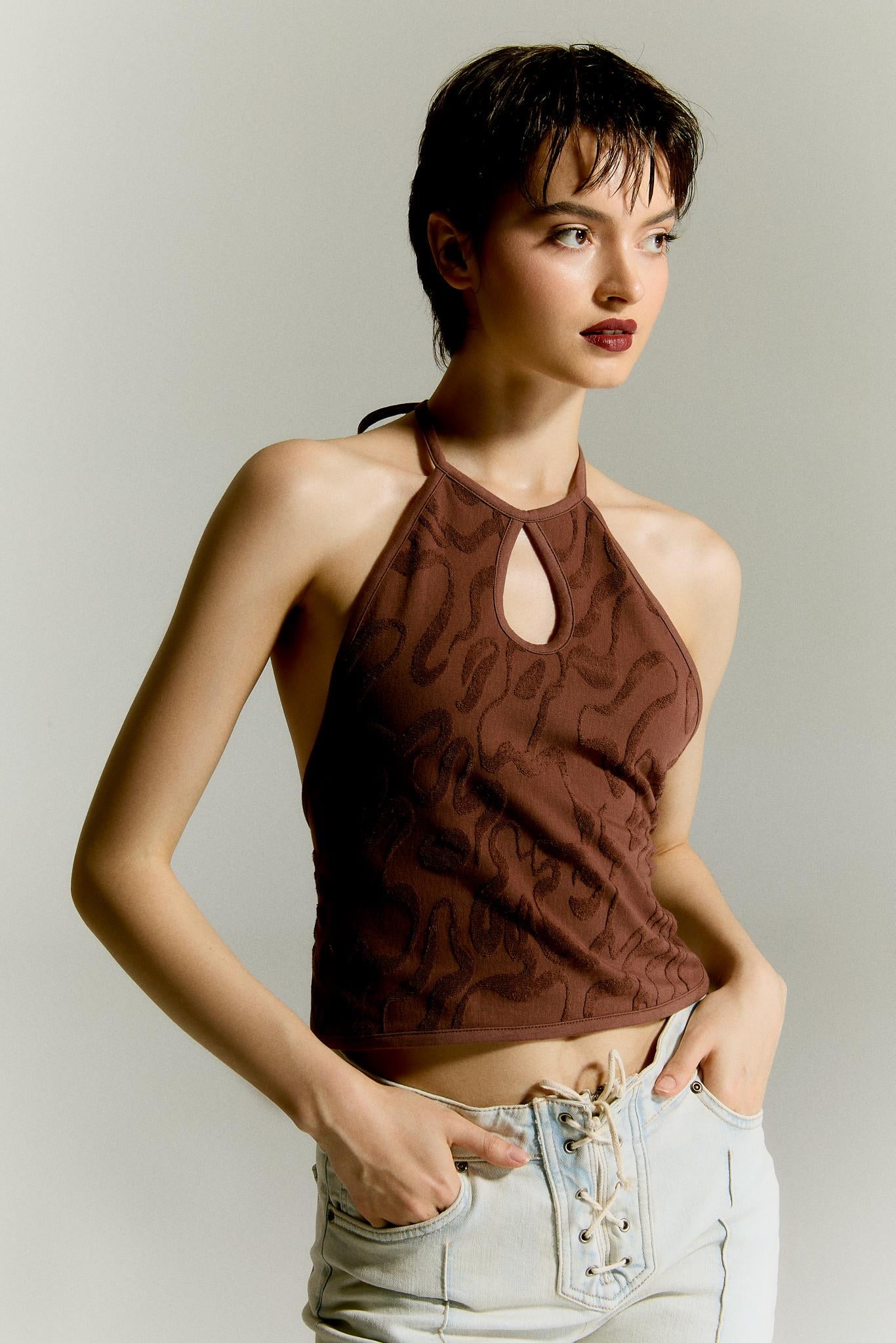 Sablé Kahve Crop Top