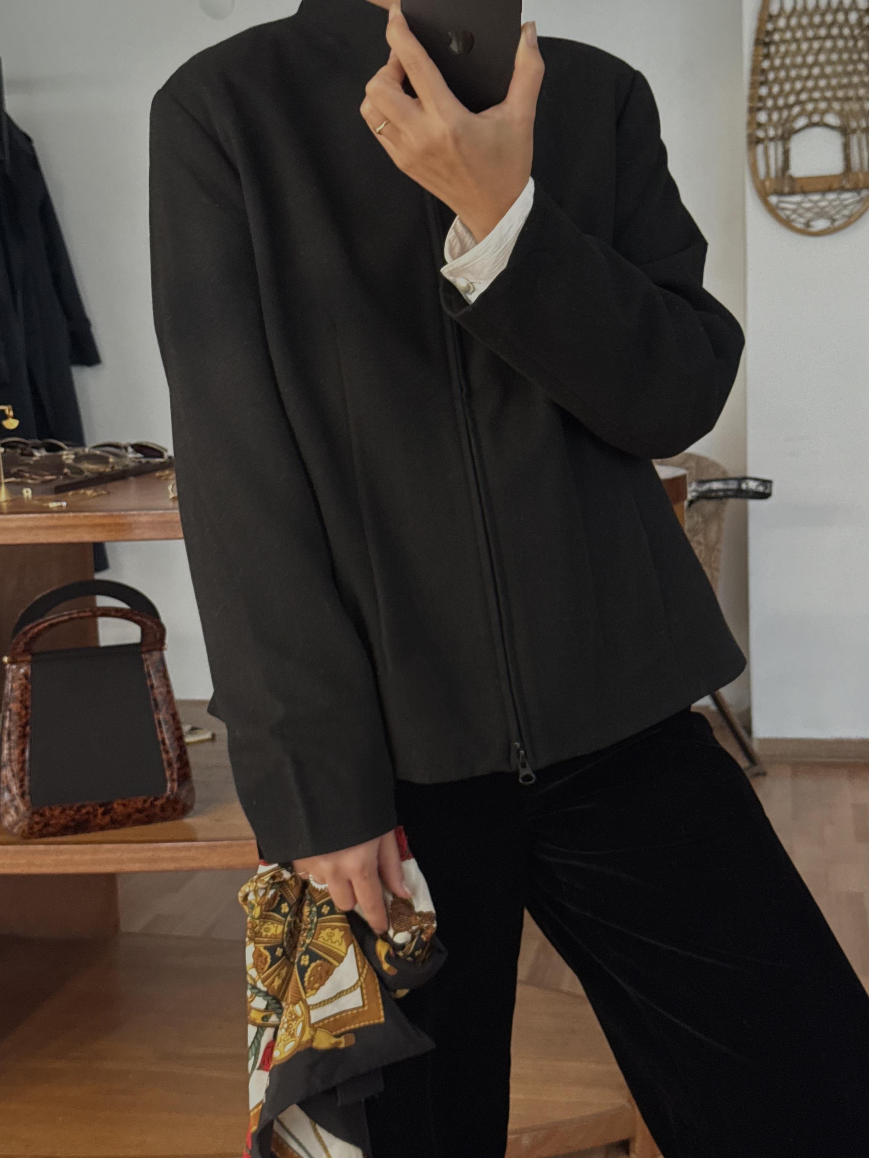 SİYAH FERMUARLI  BLAZER CEKET