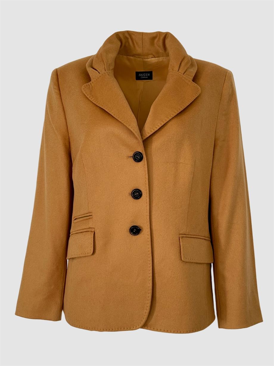 Vintage Saf Kaşmir Hardal Renkli Blazer Ceket