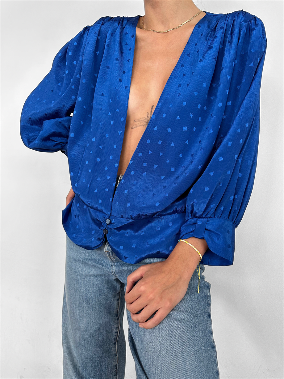 Vintage Saks Jakarlı Bluz