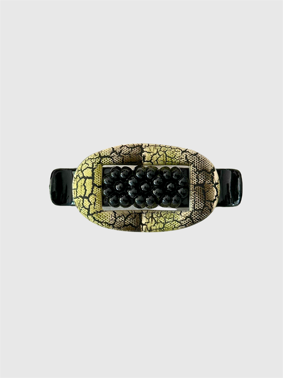 Vintage Siyah-Animal Print Toka