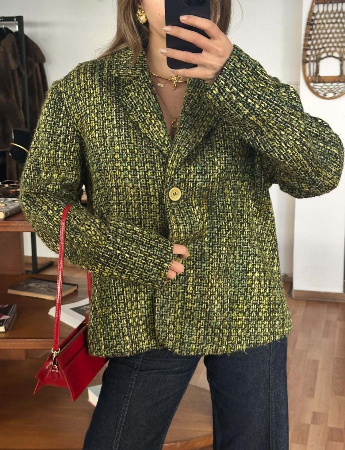 YEŞİL TÜVİT BLAZER CEKET