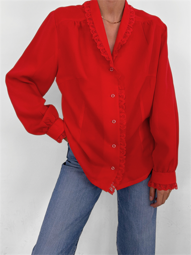 Vintage Kırmızı Fistolu Gömlek
