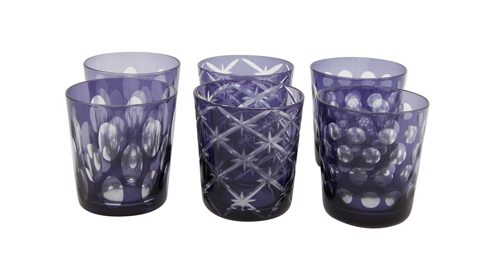 S/6 Glass Cecılıe Blue