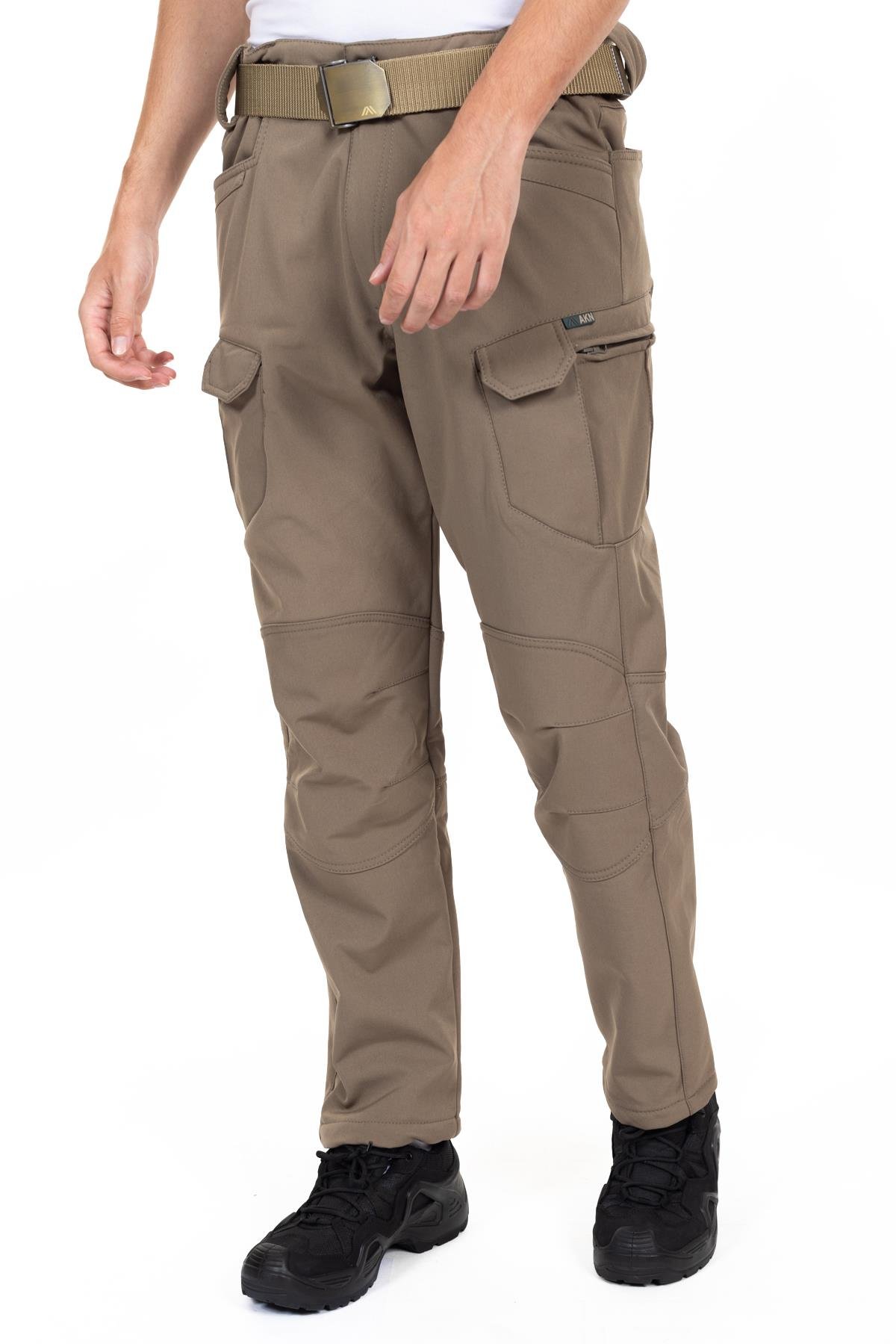 AKN 162 Softshell Kışlık Taktik/Outdoor Pantolon-Haki