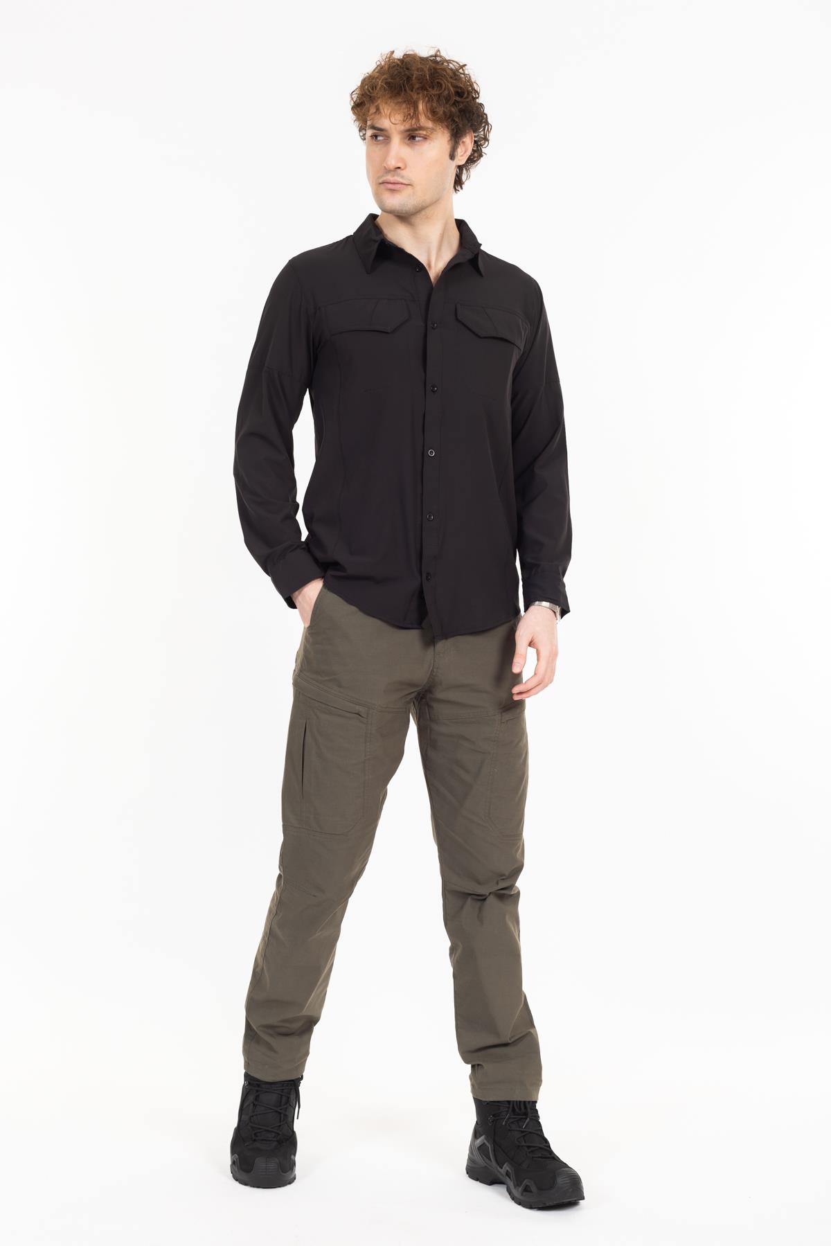 AKN 225 LİKRALI PREMİUM TAKTİK GÖMLEK-SİYAH