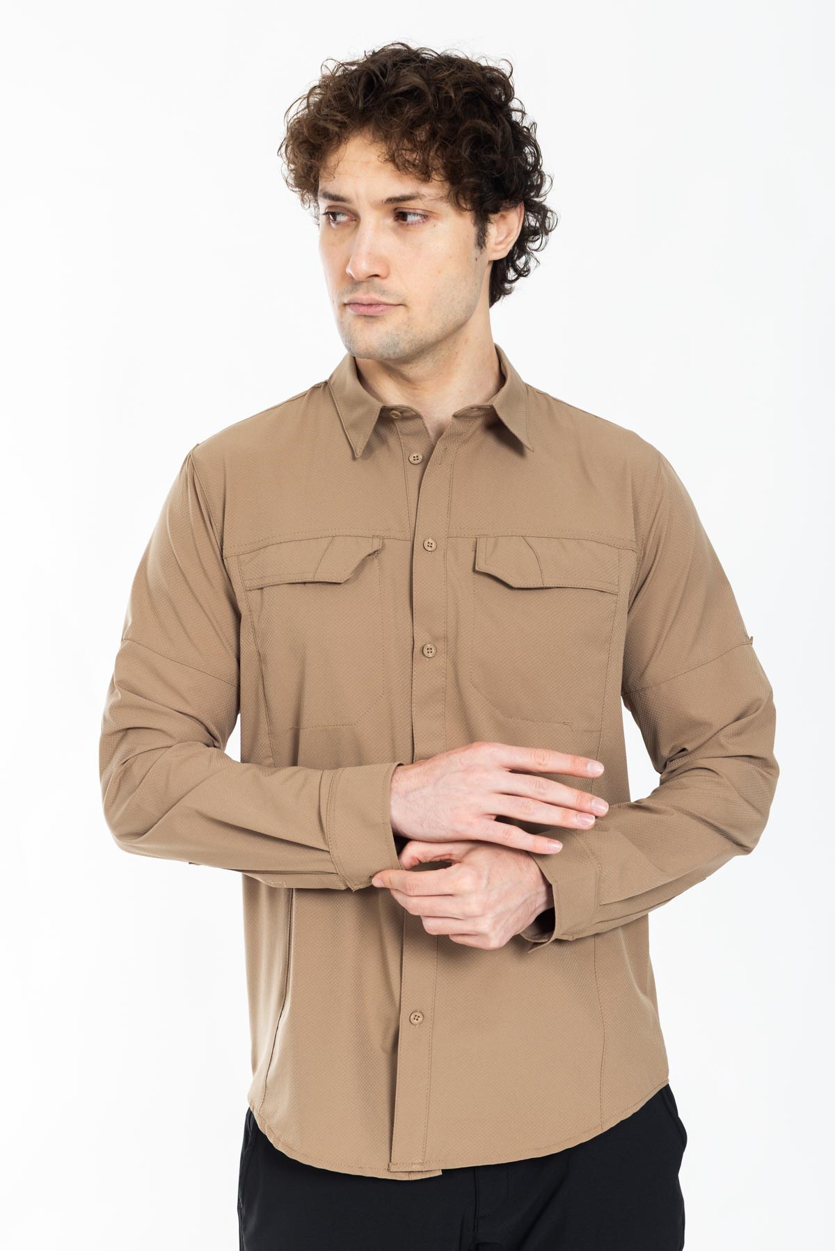 AKN 225 LİKRALI PREMİUM TAKTİK GÖMLEK- CAMEL