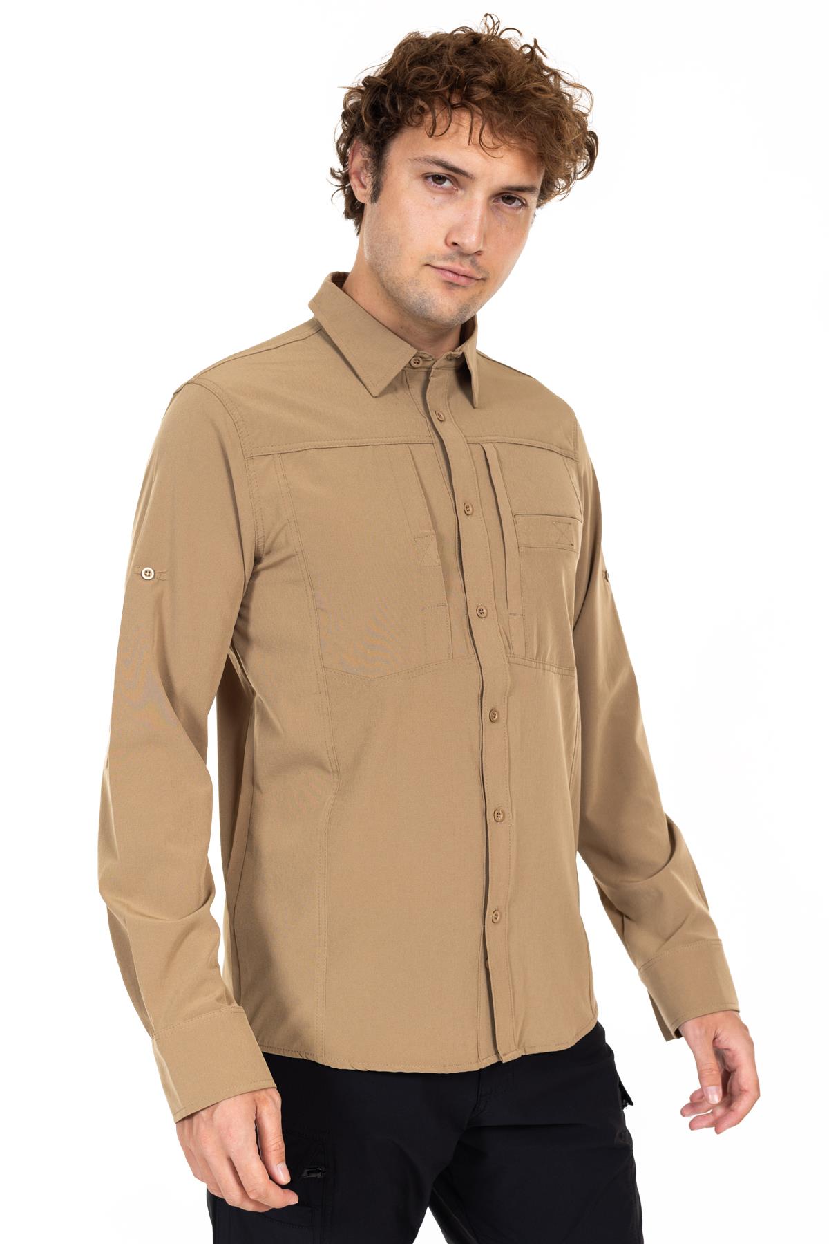 AKN 312 Taktik/Outdoor Bej Likralı Gömlek