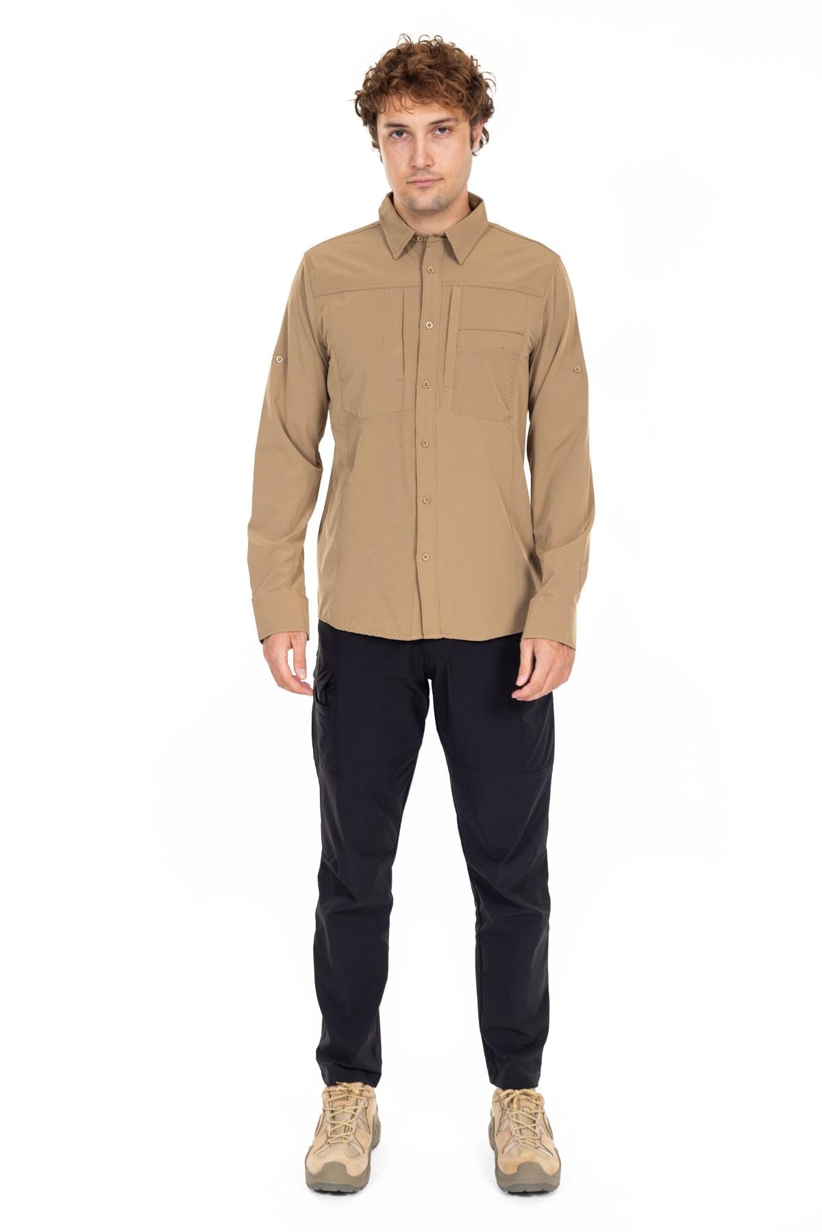 AKN 312 Taktik/Outdoor Bej Likralı Gömlek