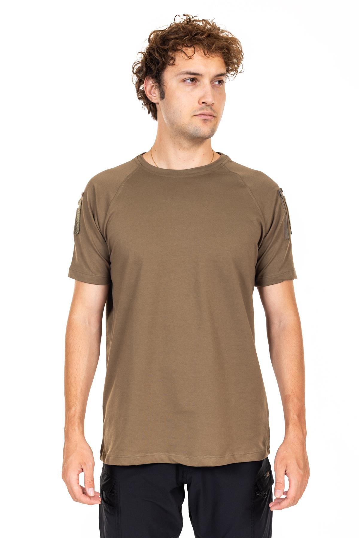 AKN 713 BİSİKLET YAKA KISA KOLLU TAKTİK T-SHIRT-HAKİ