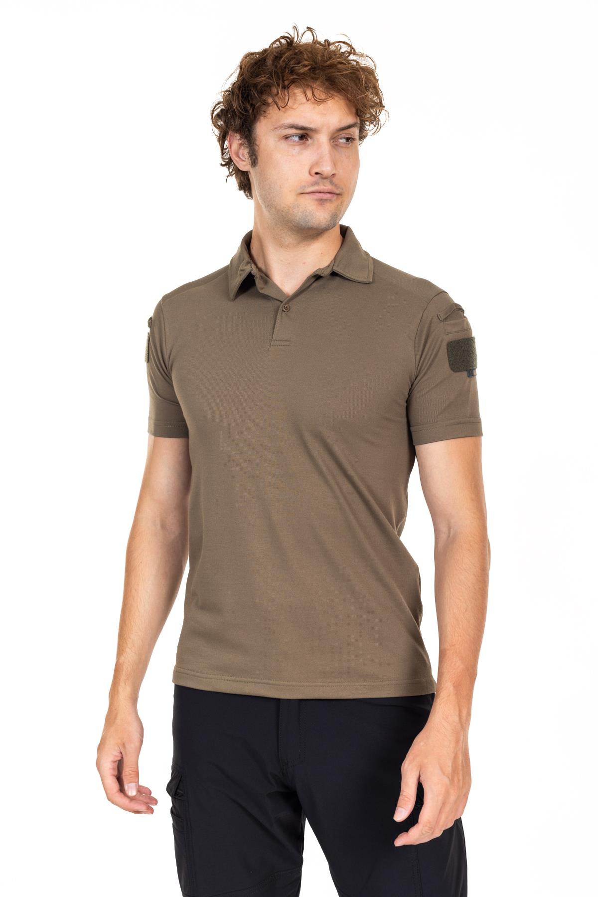 AKN 708 POLO YAKA KISA KOLLU TAKTİK T-SHIRT-HAKİ