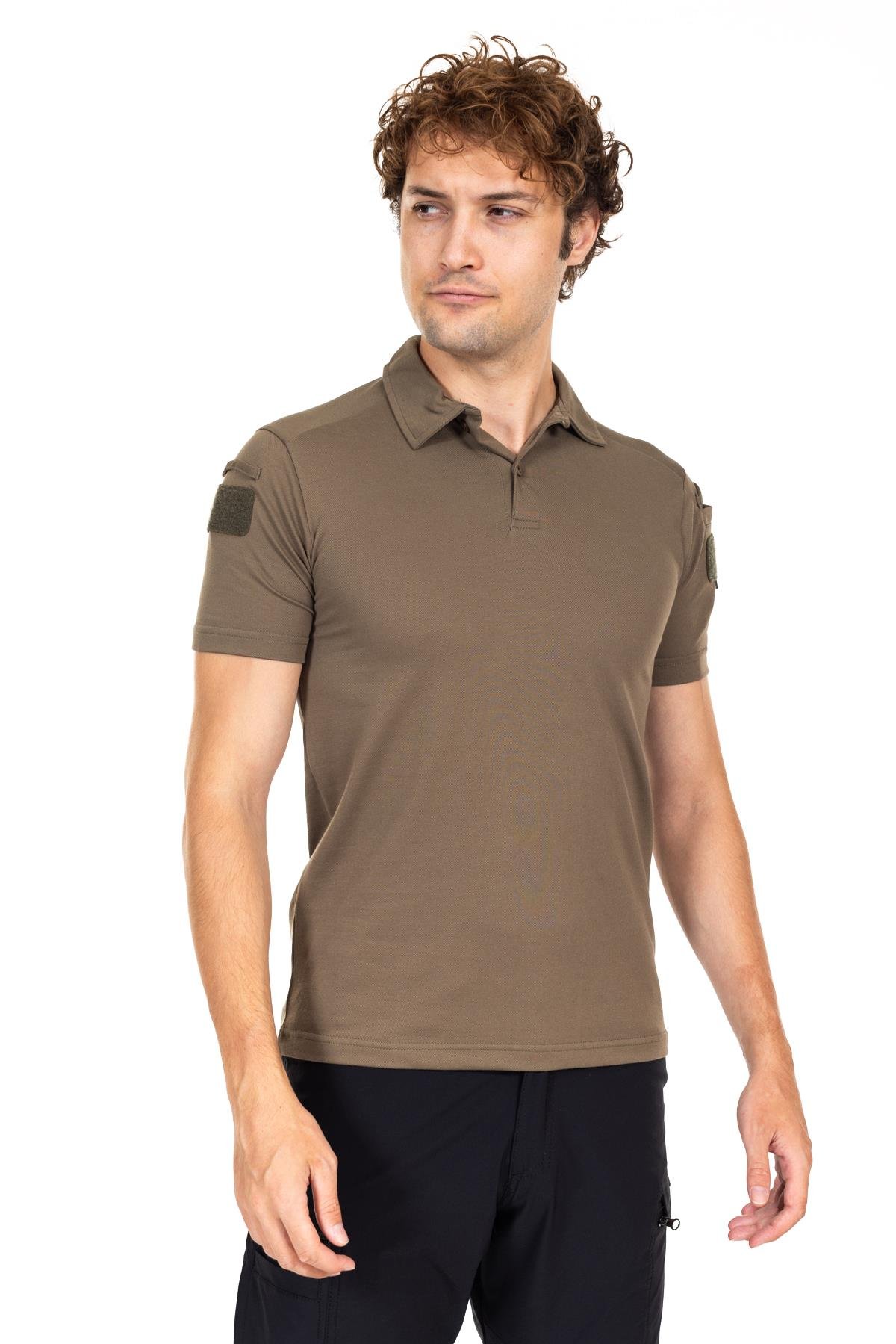 AKN 708 POLO YAKA KISA KOLLU TAKTİK T-SHIRT-HAKİ