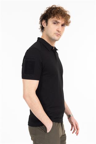 AKN 22012 POLO YAKA TAKTİK T-SHIRT-SİYAH