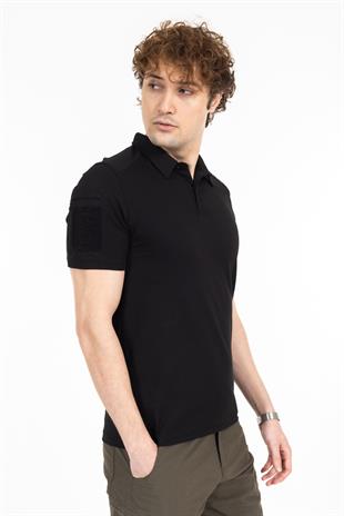 AKN 22012 POLO YAKA TAKTİK T-SHIRT-SİYAH