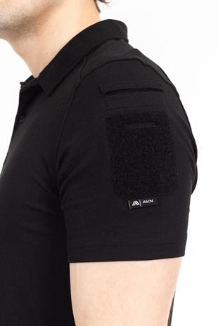 AKN 22012 POLO YAKA TAKTİK T-SHIRT-SİYAH