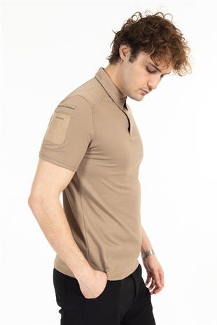 AKN 22012 POLO YAKA TAKTİK T-SHIRT-BEJ