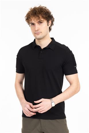 AKN 22012 POLO YAKA TAKTİK T-SHIRT-SİYAH