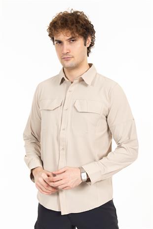 AKN 225 LİKRALI PREMİUM TAKTİK GÖMLEK-TAŞ BEYAZ