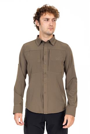 AKN 312 Taktik/Outdoor Haki Likralı Gömlek