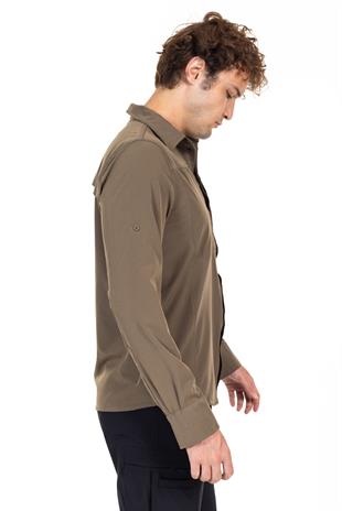 AKN 312 Taktik/Outdoor Haki Likralı Gömlek