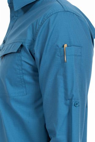 AKN 313 PREMIUM RIPSTOP TAKTİK GÖMLEK-MAVİ