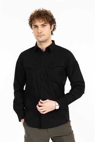 AKN 313 PREMIUM RIPSTOP TAKTİK GÖMLEK-SİYAH