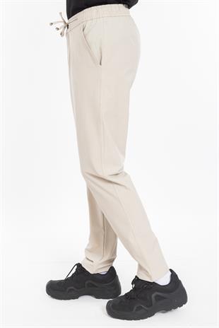 AKN 402 LİKRALI JOGGER PANTOLON TAŞ BEYAZ