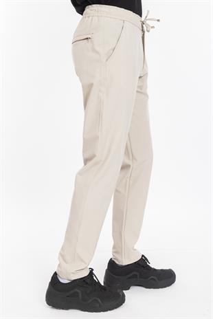 AKN 402 LİKRALI JOGGER PANTOLON TAŞ BEYAZ