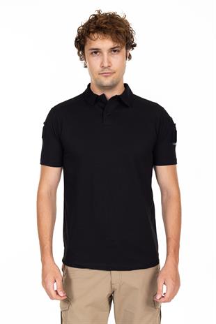 AKN 708 POLO YAKA KISA KOLLU TAKTİK T-SHIRT-SİYAH