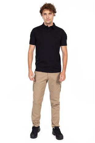AKN 708 POLO YAKA KISA KOLLU TAKTİK T-SHIRT-SİYAH