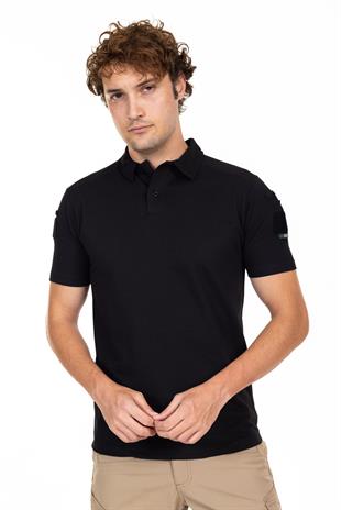 AKN 708 POLO YAKA KISA KOLLU TAKTİK T-SHIRT-SİYAH