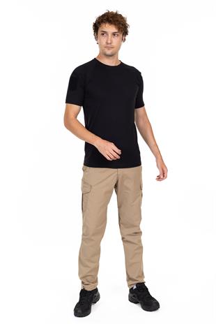 AKN 713 BİSİKLET YAKA KISA KOLLU TAKTİK T-SHIRT-SİYAH