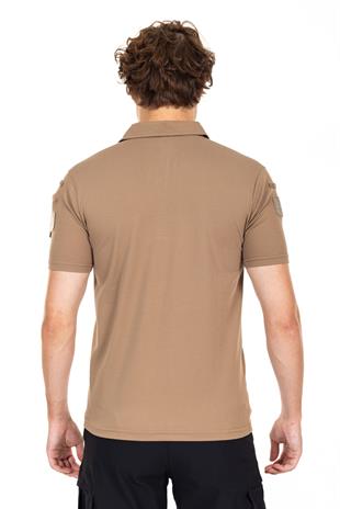 AKN 708 POLO YAKA KISA KOLLU TAKTİK T-SHIRT-BEJ