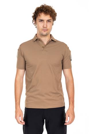 AKN 708 POLO YAKA KISA KOLLU TAKTİK T-SHIRT-BEJ
