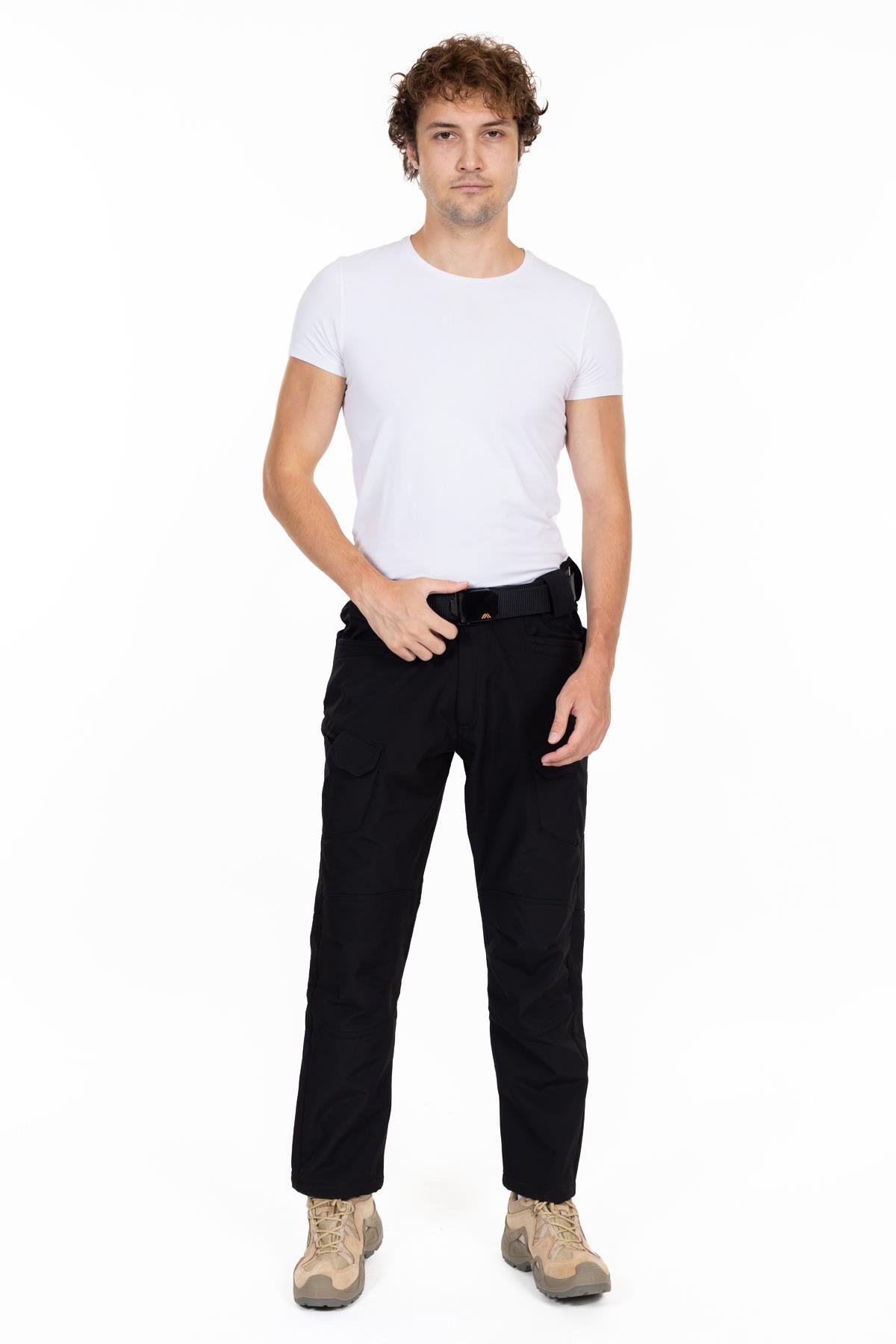 AKN 162 Softshell Kışlık Taktik/Outdoor Pantolon-Siyah